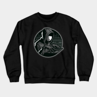 Hacker with Hoodie and Mask | Hacker Design Crewneck Sweatshirt